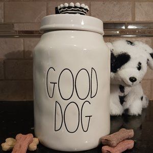Rae Dunn ceramic "Good Dog" treats cannister